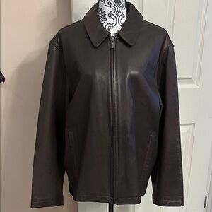 Vintage Men's Brown Leather Jacket by Eddie Bower